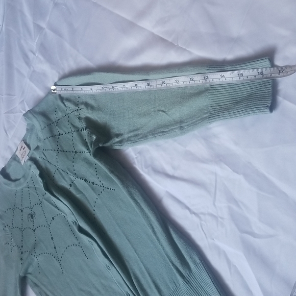 Women's Green Vintage Spider Web Cardigan size Small - Picture 5 of 10